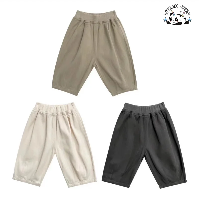LEZONKIDS - Customizable Factory Wholesale Waistband Casual Locking Hem Pants Toddler Cotton Harem Pants Baby Boy Pants